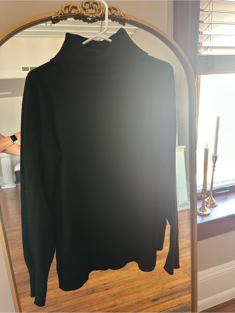 GAIAM Black Turtleneck Cowl Sweater